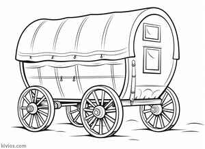 Covered Wagon Coloring Page #1042412268