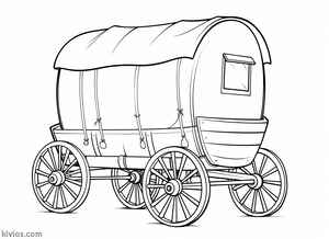 Covered Wagon Coloring Page #108189103