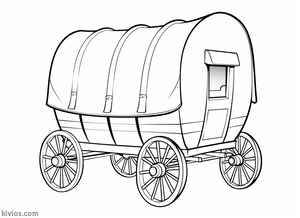 Covered Wagon Coloring Page #1115021919
