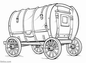 Covered Wagon Coloring Page #1205322007