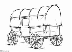 Covered Wagon Coloring Page #1902127356