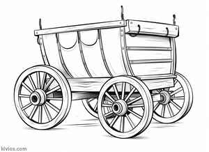 Covered Wagon Coloring Page #1944925481