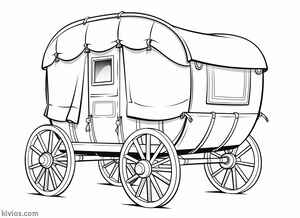 Covered Wagon Coloring Page #2056927986
