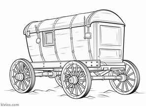 Covered Wagon Coloring Page #2075921193