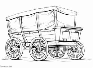 Covered Wagon Coloring Page #2395115455