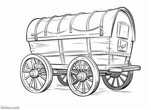 Covered Wagon Coloring Page #2542419595