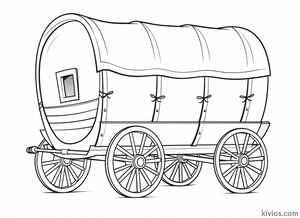 Covered Wagon Coloring Page #2556227742