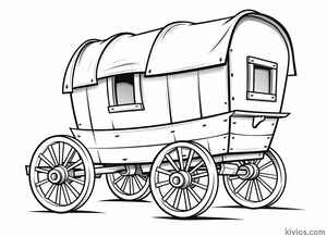 Covered Wagon Coloring Page #2657032555