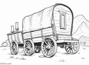 Covered Wagon Coloring Page #280444454