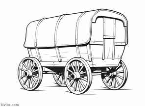 Covered Wagon Coloring Page #34276406