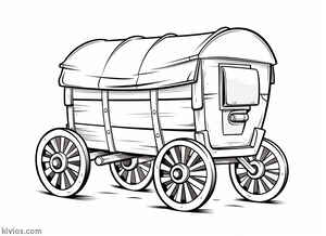 Covered Wagon Coloring Page #374423225