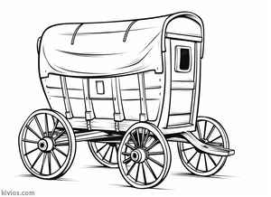 Covered Wagon Coloring Page #422229214