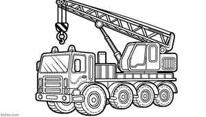 Crane Truck Coloring Page #1254013189