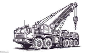 Crane Truck Coloring Page #1659110522