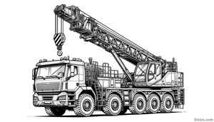 Crane Truck Coloring Page #1903326841