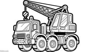 Crane Truck Coloring Page #19237954