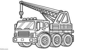 Crane Truck Coloring Page #216432476