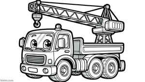 Crane Truck Coloring Page #2670810646