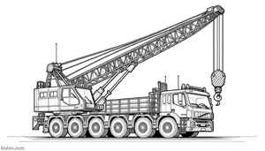 Crane Truck Coloring Page #286594227