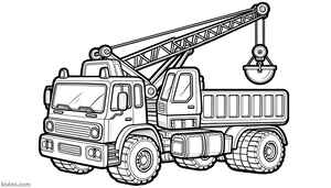 Crane Truck Coloring Page #3235213708