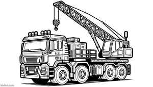 Crane Truck Coloring Page #44226348