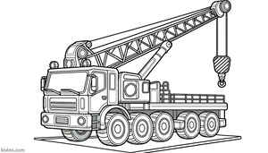 Crane Truck Coloring Page #485613949
