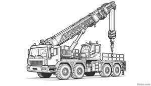 Crane Truck Coloring Page #8360773