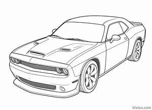 Dodge Challenger Coloring Page #336814909