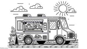 Food Truck Coloring Page #1204432104