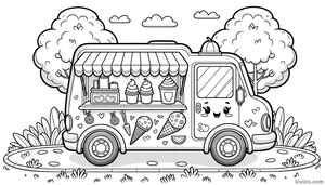 Food Truck Coloring Page #1950616342