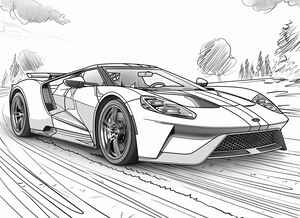 Ford GT Coloring Page #527913452