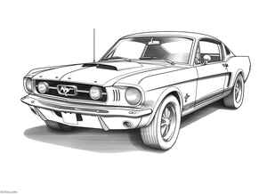 Ford Mustang Coloring Page #1346811631