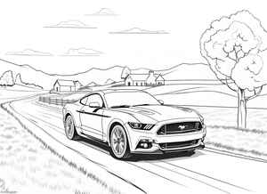 Ford Mustang Coloring Page #17184673