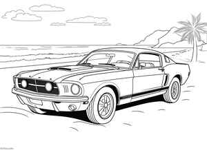 Ford Mustang Coloring Page #187744635