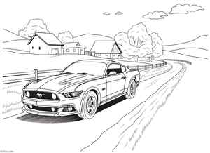 Ford Mustang Coloring Page #2843129848