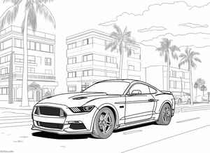 Ford Mustang Coloring Page #494020164
