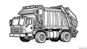 Garbage Truck Coloring Page #2922016039