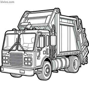 Garbage Truck Coloring Page #550921104