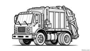 Garbage Truck Coloring Page #557227541