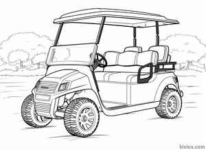 Golf Cart Coloring Page #1074119351