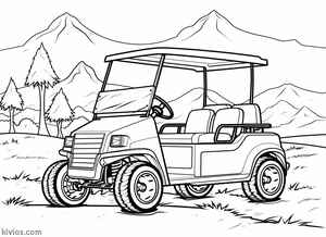 Golf Cart Coloring Page #463627139