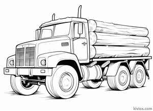 Log Truck Coloring Page #1079010556