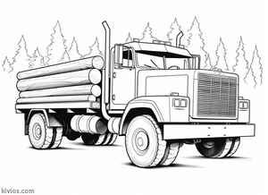 Log Truck Coloring Page #1419410691