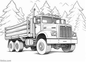 Log Truck Coloring Page #143966328