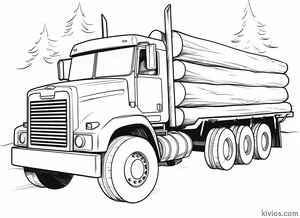 Log Truck Coloring Page #1516525933