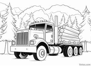 Log Truck Coloring Page #1577618374