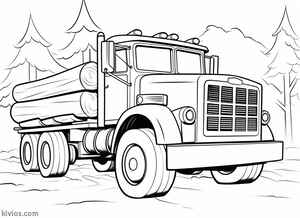 Log Truck Coloring Page #159875253