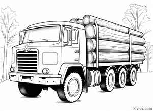 Log Truck Coloring Page #159928149