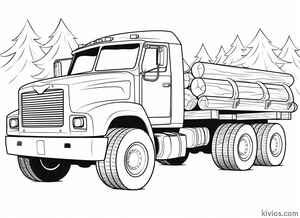 Log Truck Coloring Page #19637324