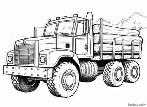 Log Truck Coloring Page #1984221812